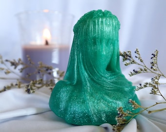 Emerald Veiled Lady Statue, Renaissance Statue, Classical Art Statue, Classical Art Gift, Paper Weight for Women, Classical Art Home Décor