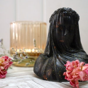 Black Gold Veiled Lady Statue, Renaissance Statue, Classical Art Statue, Classical Art Gift, Paperweight for Women, Classical Art Home Décor
