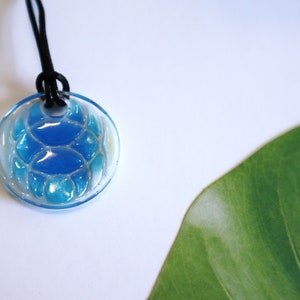 Stained Glass Resin Necklace: Round Boho Pendant