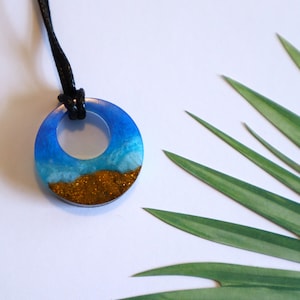 Ocean Resin Necklace: Handmade Beach Jewelry