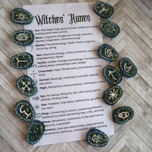 Cosmic Runes Witch Rune Set Divination Runes Witch Runes Cosmic Witch Gift Galaxy Runes Blue Runes Divination Witch Gift image 3