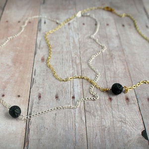 Lava Stone Diffuser Necklace: Essential Oil Aroma, Minimalist Beaded Necklace