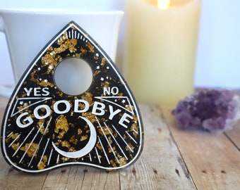 Ouija Planchette Décor, Spirit Board Planchette, Gold Resin Planchette, Witch Home Décor Planchette, Witchy Gift Home Décor