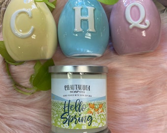 Hello Spring Wood Wick Candle