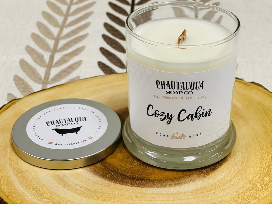 Cozy Cabin Wood Wick Candle Etsy