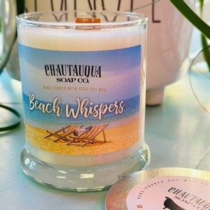 Beach Whispers Wood Wick Candle