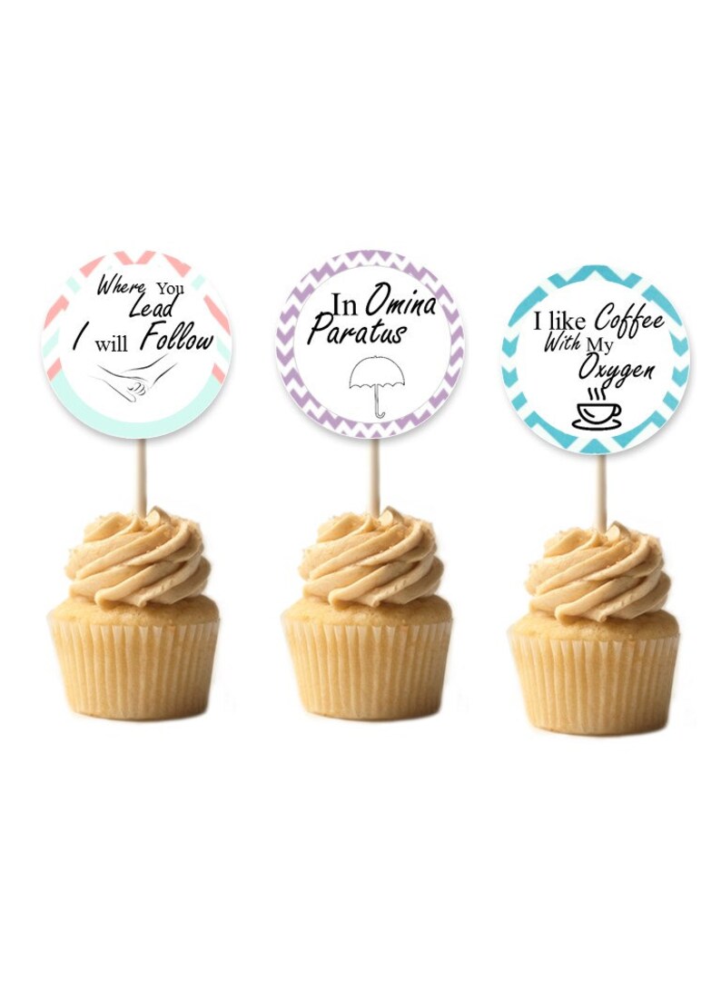 Gilmore Girls Cupcake Toppers Gift Tags Stickers Instant | Etsy
