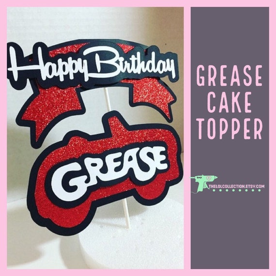 Grease Cake Topper Pink Ladies T Birds Party Supplies Etsy
