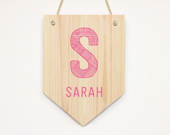 Personalized Wooden Name Banner Kids Door Sign Wall Art Decor Bedroom/ Nursery Door Sign Kids Room