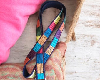 Colorful Key Lanyard, Ethnic Woven Key Holder, Native Pattern Key Strap, Boho ID Lanyard, Gift For Travler, Mexico Badge Holders