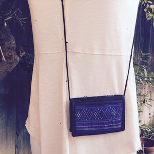 Kleine Boho Tasche, Blaue Stoff Geldbörse, Guatemala Tasche, Tribal, Geschenk für Sie, Bunte Stoff Geldbörse, Hippie Tasche, Mini Crossbody Beutel