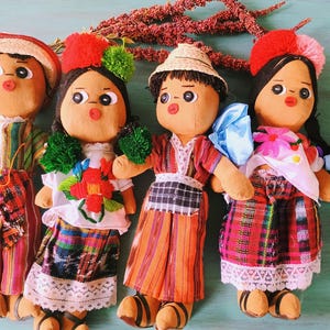 Mayan Handgemachte Sorgenpuppe, große Stoffpuppe, Maria Doll, Muneca Stoffpuppe, Ärgerpuppen, Guatemala handgemachte Puppe, Stoff ethnisches Dekor