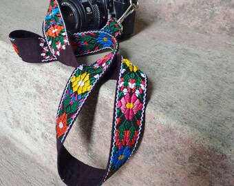 Fabric camera strap, camera strap neck Strap, Embroidered camera straps, Dslr camera strap, Floral Camera Strap, Pretty Straps, Purse Strap
