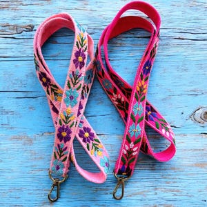Mexican Embroidered Floral Lanyard, Vegan Key Holder, Lanyard for Women, Teacher Gift, Handmade Gift, Badge Id Lanyard