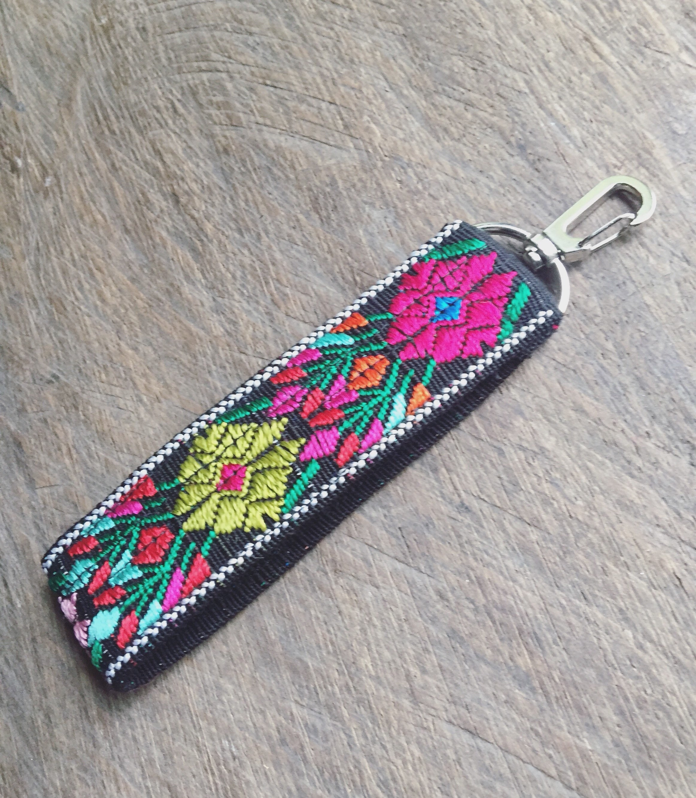 keychainWristlet Fabric Keychain Flower keychain Wristlet Etsy