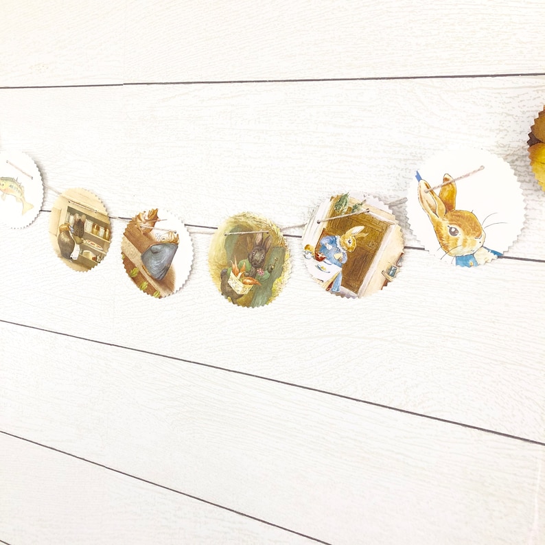 Beatrix Potter Assorted Characters Paper Bunting Banner Pennant Garland Nursery Baby Shower Party