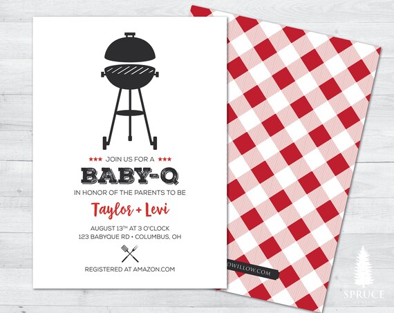 Gender Neutral BabyQ Invitation, Printable Baby Shower BBQ Invitation, BabyQ Invitation, Babyque invitation, BabyQ, BBQ Shower, Baby-Q DIY Il_570xn
