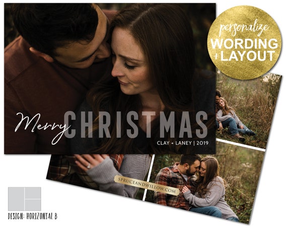 merry christmas photo cards, printable christmas card with photo, personalized christmas card, digital christmas card, holiday photo cards Il_570xn