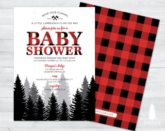 lumberjack baby shower invitation, winter baby shower invitation, lumberjack baby shower, lumberjack baby shower decorations