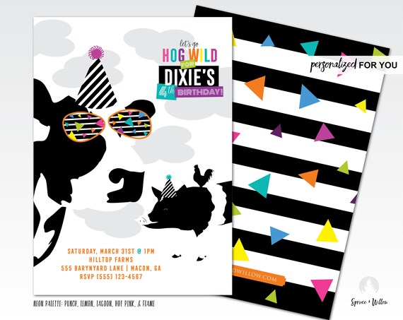 barnyard birthday invitation, party animal invitation, animal birthday invitation, barnyard birthday party, farm birthday invitation Il_570xn