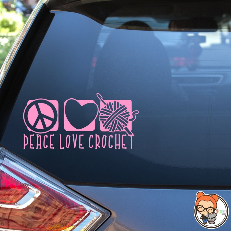 Yarn Heart w// Kniting Needles Vinyl Decal Sticker For Car Window Laptop