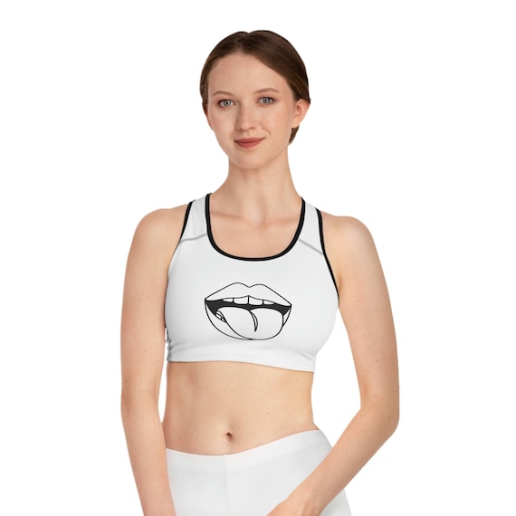 Cute and Trendy Lips Kissing Design Sports Bra for Gym Valentines