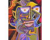 A Portrait of Peter. Cubist Painting. Original Hand Made. 16 inches x  20 inches