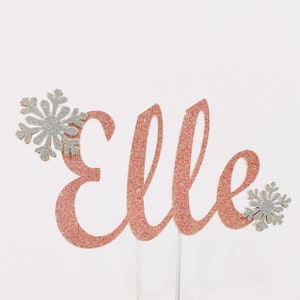 Snowflake personalized name  cake topper, name snowflake Cake topper, winter name topper, little snowflake cake topper, snowflake topper