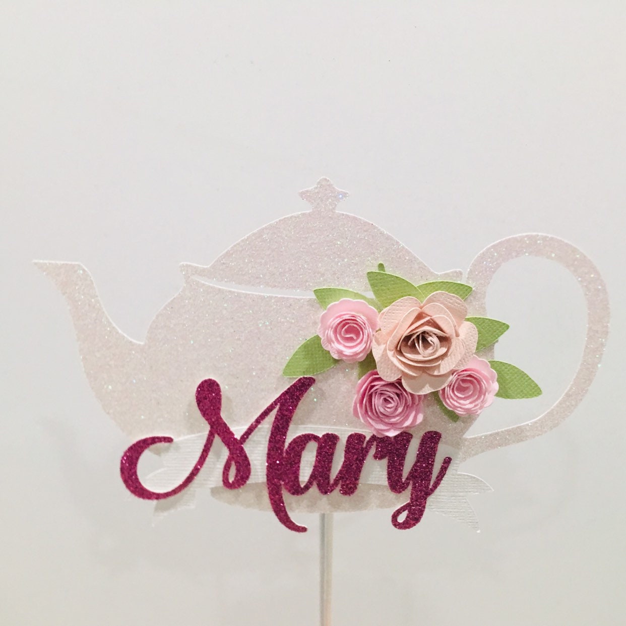 Teapot Cake Topper Personalized Teapot Topper Tea Party Cake Etsy