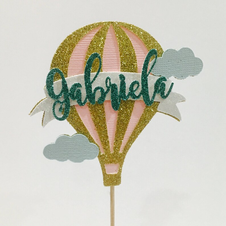 Personalized Hot Air Balloon Cupcake Topper Hot Air Balloon | Etsy