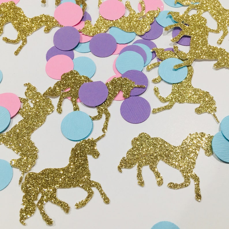 100pcs Unicorn Glitter Confetti, Unicorn Happy Birthday Confetti ...
