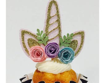 12ct Glitter Unicorn cupcake topper, unicorn topper, unicorn verjaardagsfeestje topper, unicorn party center stuk, unicorn cupcake toppers