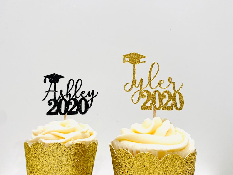 12ct 2021 Personalize grad name cupcake toppers graduation cupcake class of 2021 name cupcake toppers custom name grad cupcake toppers
