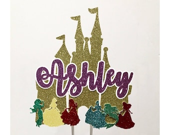 Personalize princess name cake topper, Customized name cake  topper, Name cake topper, custom name cake topper, princess castle cake topper