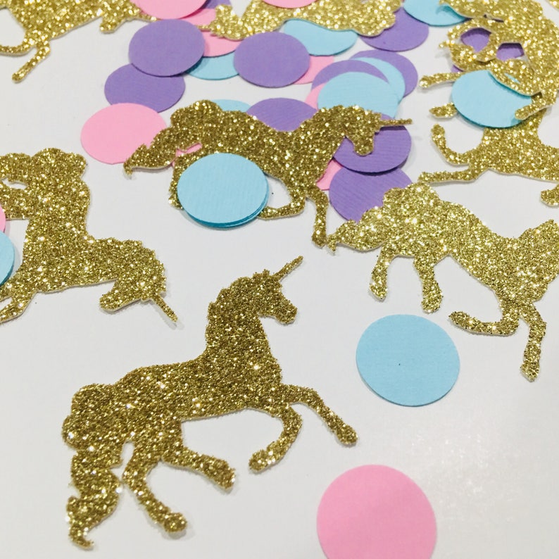 100pcs Unicorn Glitter Confetti, Unicorn Happy Birthday Confetti ...