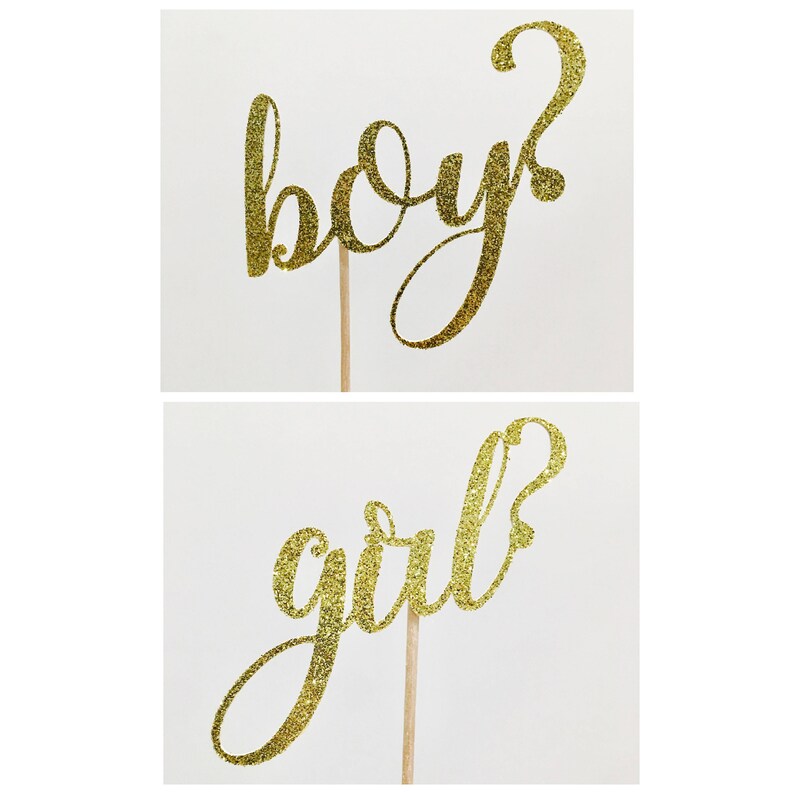 12ct Boy or Girl Glitter Cupcake Topper Girl or Boy Etsy