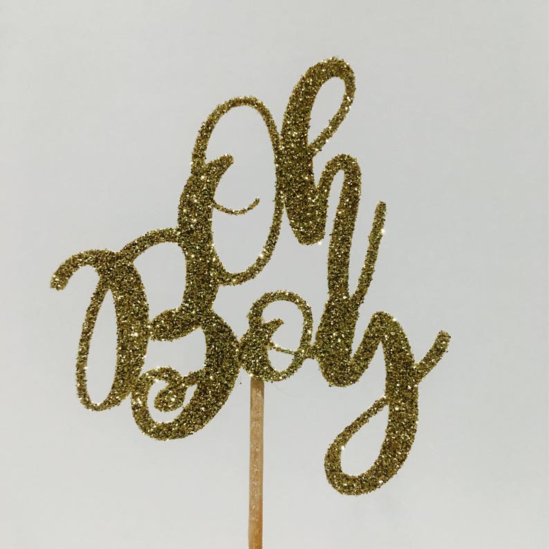 12ct Oh Boy Glitter Cupcake Topper Oh Boy Cupcake Topper Etsy