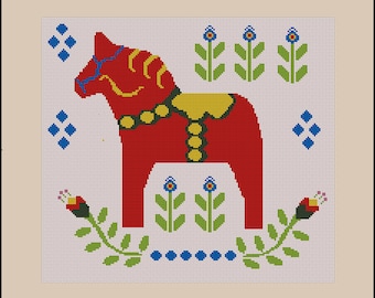 Dala Horse Needlepoint Pattern