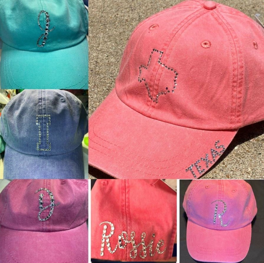 Rhinestone Hat Baseball Cap Custom Made Handmade Bling/glam Etsy