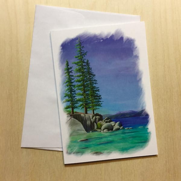 Lake Tahoe, Sand Harbor - Blank Note Card or Greeting Card.