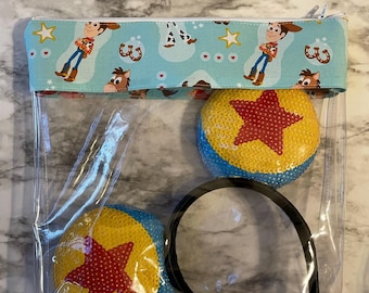 Woody bag, Jessie, cowboy, cowgirl, Jesse, Buzz Lightyear, Toy Story, Travel bag, Disneyland bag, vinyl bag, disney bag, ear bag, 318