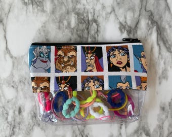 Villanos de Disney, Úrsula, Reina Malvada, Maléfica, Bestia, Jafar, Madre Gothel, Lady Tremaine, Bolsa de viaje, Bolsa de Disneyland, Bolsa de vinilo, 157