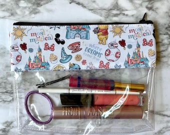 Disney doodles bag, Small World, Monorail, Dumbo, Bo Peep, Disney Castle, disney park, Travel bag, Disneyland bag, vinyl bag 327