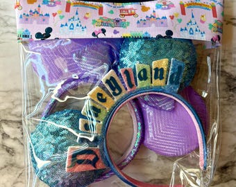 Bolsa con dibujos de Disney, Small World, Monorraíl, Dumbo, Dole Whip, Castillo Disney, parque Disney, bolsa de viaje, bolsa de Disneyland, bolsa de vinilo