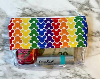 Mickey Mouse, Travel bag, rainbow, pride, Disneyland bag, vinyl bag, disney bag, Mickey, Mickey Bag, ear bag 173