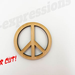 Peace Sign Laser Cut Wood Sign