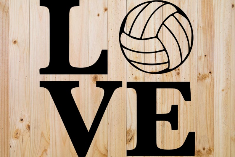 Love Volleyball Vinyl Decal I love Volley Ball Sports Love Etsy