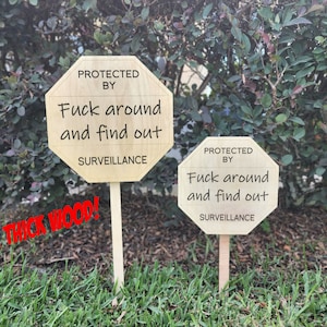FAFO Wood Sign: Funny Yard Decor - Security Protection