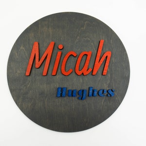 Round Custom Nursery Name Sign | Baby Sign | Name Reveal | Crib Sign | Wooden Name Sign | Nursery Name Plaque | nursery artwork |Custom Cut