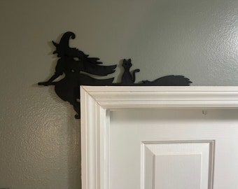 Halloween Witch Door Corner wood Sign - Fall Decor